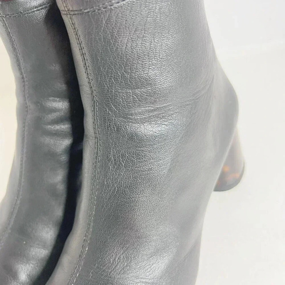 AGL Veta Precious Black Leather Ankle Boot With Tortoiseshell Heel Size 5.5 - Picture 12 of 12